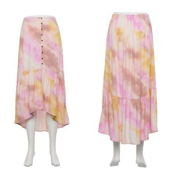 REWIND SKIRT Tie Dye Size Medium Juniors Midi Lo-Hi skirt Brand New - Picture 1 of 8